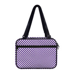Purple And White Checkered Pattern Print Double Strap Bible Bag