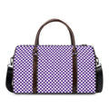 Purple And White Checkered Pattern Print Duffel Bag