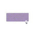 Purple And White Checkered Pattern Print Extended Mouse Pad