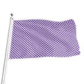 Purple And White Checkered Pattern Print Flag