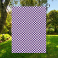 Purple And White Checkered Pattern Print Garden Flag