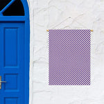 Purple And White Checkered Pattern Print Garden Flag