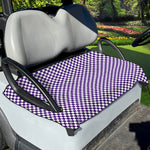 Purple And White Checkered Pattern Print Golf Cart Seat Cover