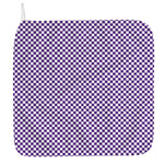 Purple And White Checkered Pattern Print Hand Towel
