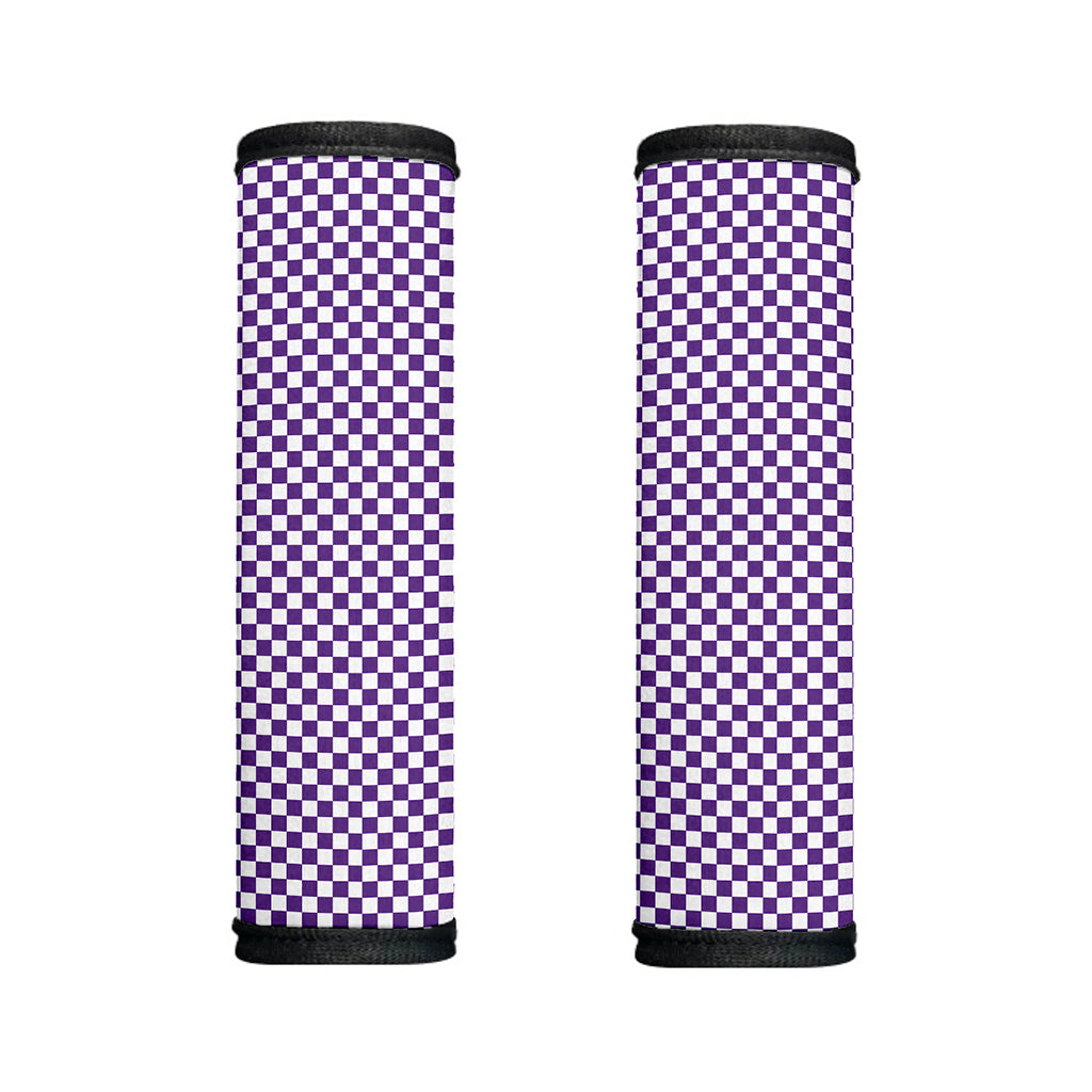 Purple And White Checkered Pattern Print Handle Covers