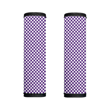 Purple And White Checkered Pattern Print Handle Covers