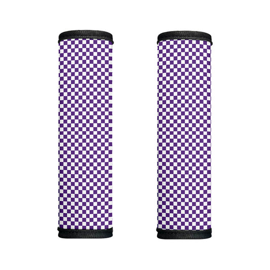 Purple And White Checkered Pattern Print Handle Covers