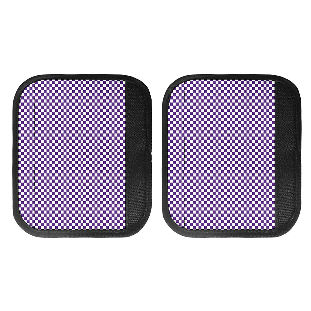 Purple And White Checkered Pattern Print Handle Covers