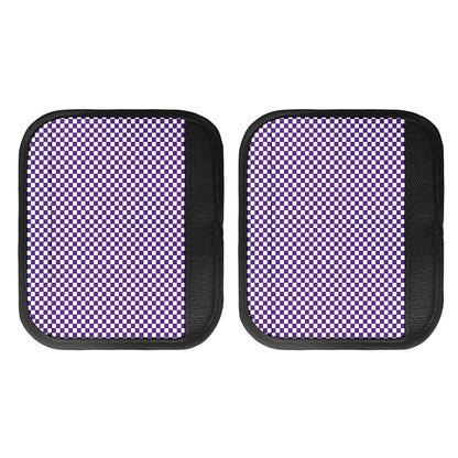 Purple And White Checkered Pattern Print Handle Covers