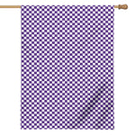 Purple And White Checkered Pattern Print House Flag