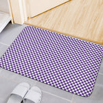 Purple And White Checkered Pattern Print Indoor Door Mat