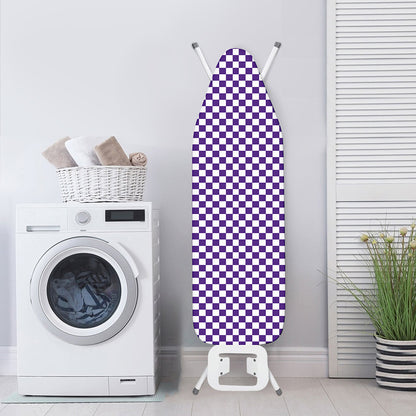 Purple And White Checkered Pattern Print Ironing Board Cover