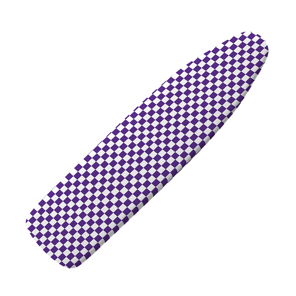 Purple And White Checkered Pattern Print Ironing Board Cover