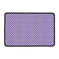 Purple And White Checkered Pattern Print Kitchen Mat