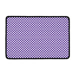 Purple And White Checkered Pattern Print Kitchen Mat