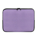 Purple And White Checkered Pattern Print Laptop Sleeve