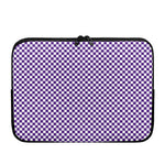 Purple And White Checkered Pattern Print Laptop Sleeve