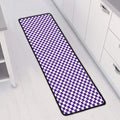 Purple And White Checkered Pattern Print Long Kitchen Mat