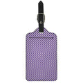 Purple And White Checkered Pattern Print Luggage Tag