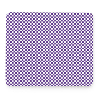 Purple And White Checkered Pattern Print Mouse Pad