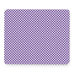 Purple And White Checkered Pattern Print Mouse Pad