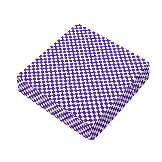 Purple And White Checkered Pattern Print Outdoor Seat Cushion Cover