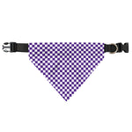 Purple And White Checkered Pattern Print Over The Collar Dog Bandana