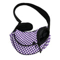 Purple And White Checkered Pattern Print Pet Sling Carrier