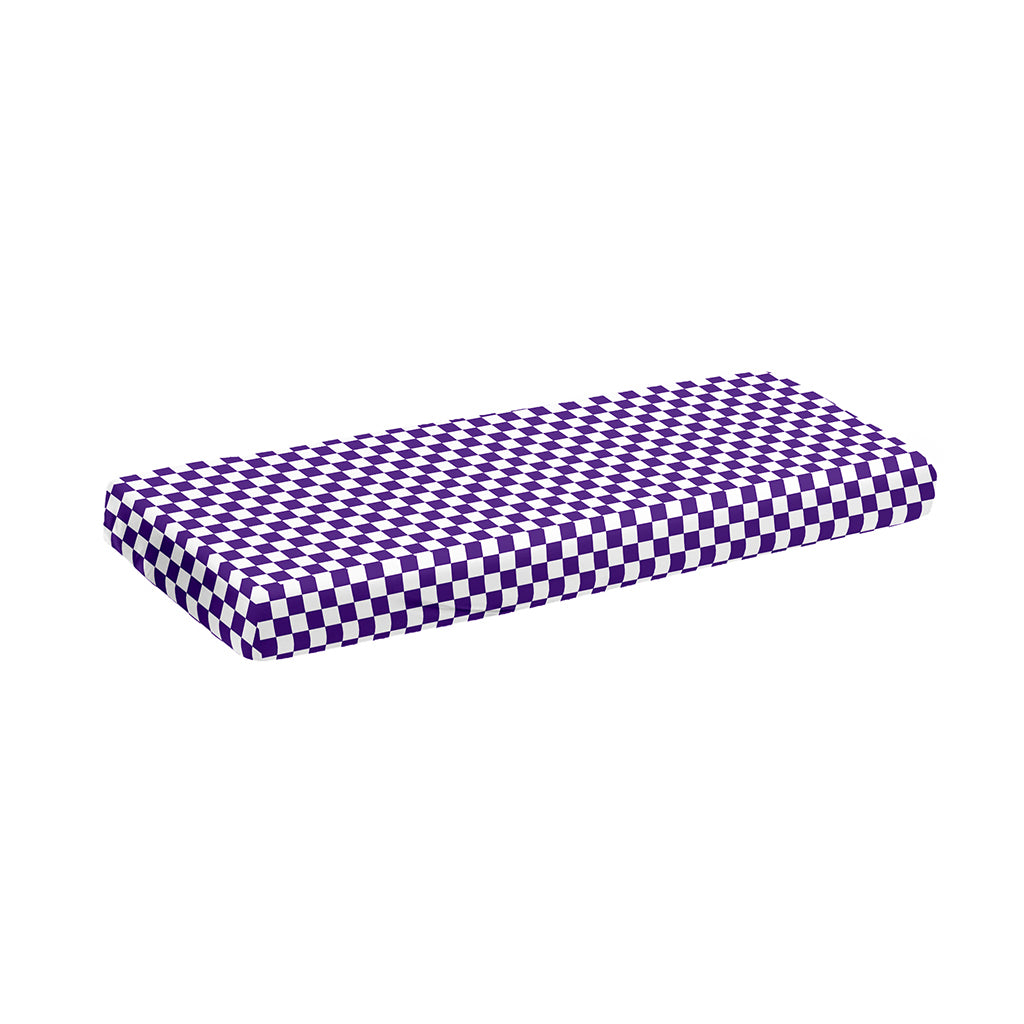 Purple And White Checkered Pattern Print Piano Keyboard Cover