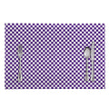 Purple And White Checkered Pattern Print Placemat