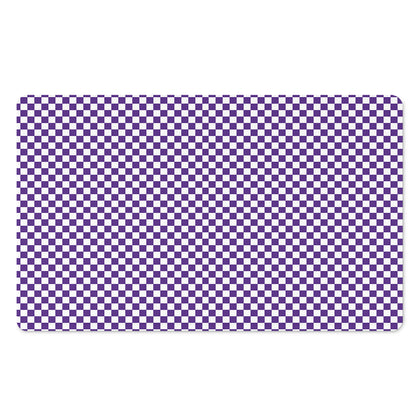 Purple And White Checkered Pattern Print Polyester Doormat