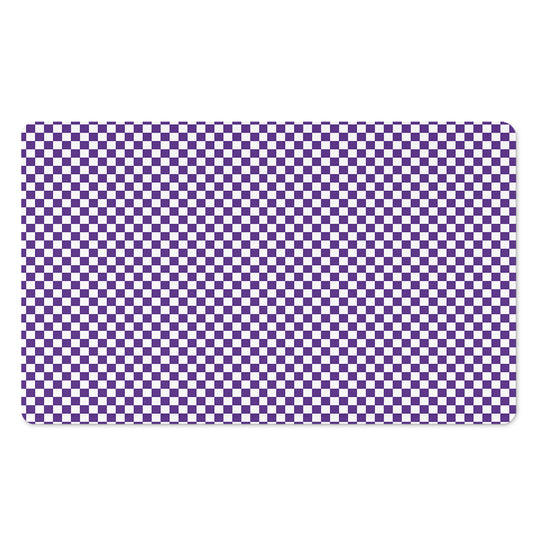 Purple And White Checkered Pattern Print Polyester Doormat