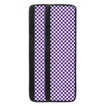 Purple And White Checkered Pattern Print Refrigerator Handle Covers