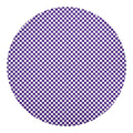 Purple And White Checkered Pattern Print Round Blanket