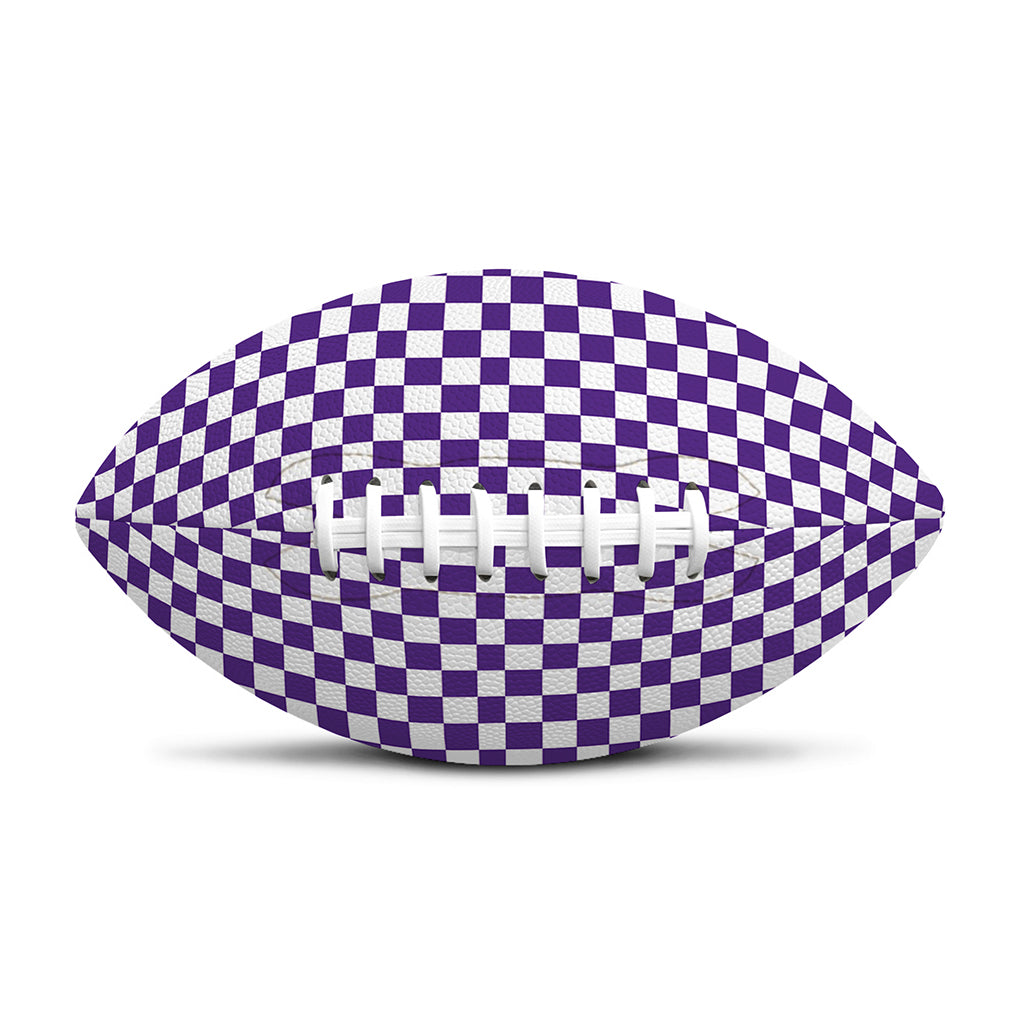 Purple And White Checkered Pattern Print Rugby Ball