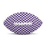 Purple And White Checkered Pattern Print Rugby Ball