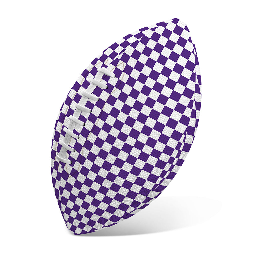 Purple And White Checkered Pattern Print Rugby Ball
