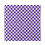 Purple And White Checkered Pattern Print Silk Bandana