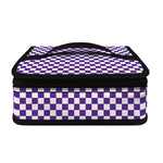 Purple And White Checkered Pattern Print Small Lunch Bag