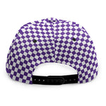 Purple And White Checkered Pattern Print Snapback Cap
