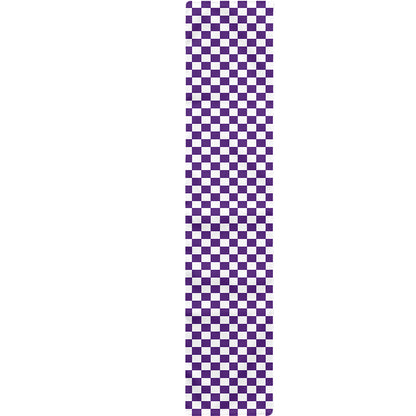 Purple And White Checkered Pattern Print Table Runner