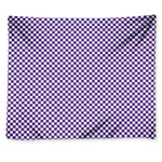 Purple And White Checkered Pattern Print Tapestry