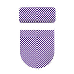 Purple And White Checkered Pattern Print Toilet Lid And Tank Cover Set