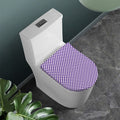 Purple And White Checkered Pattern Print Toilet Lid Cover