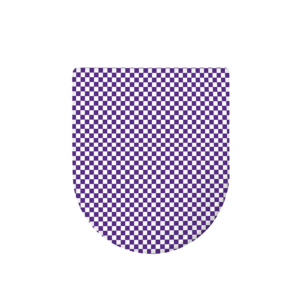 Purple And White Checkered Pattern Print Toilet Lid Cover