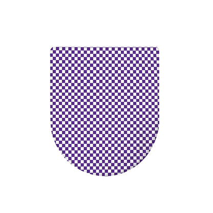 Purple And White Checkered Pattern Print Toilet Lid Cover