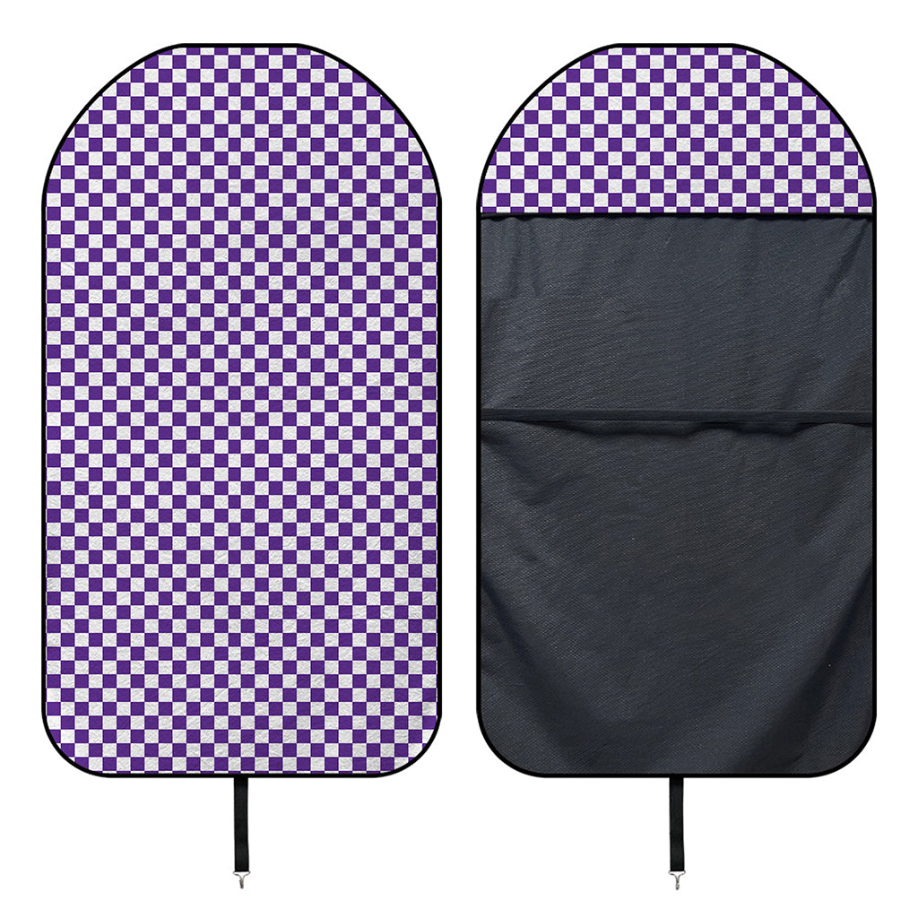 Purple And White Checkered Pattern Print Waterproof Car Seat Cover