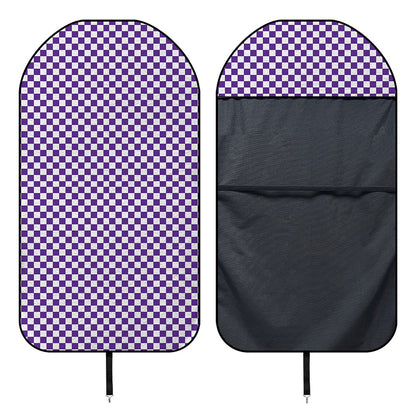 Purple And White Checkered Pattern Print Waterproof Car Seat Cover
