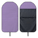 Purple And White Checkered Pattern Print Waterproof Car Seat Cover