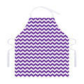 Purple And White Chevron Pattern Print Adjustable Apron